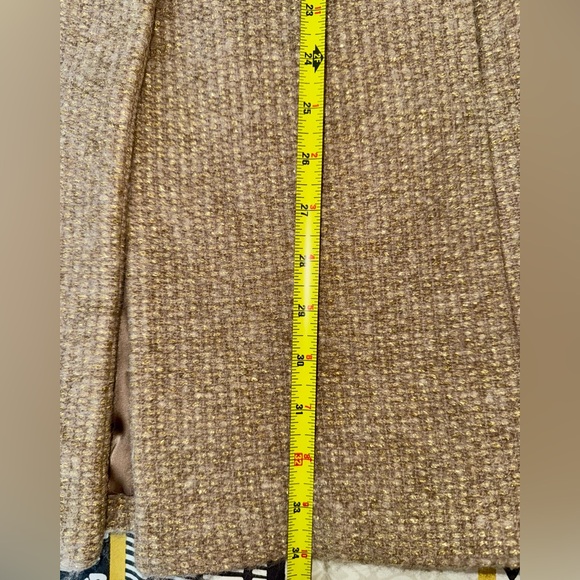 Seventy Tan Tweed Dressy Coat with Gold Metallic Thread, size 42 - Picture 8 of 11